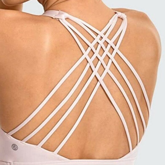 CRZ YOGA Padded Strappy Sports Bra -Blissful Pink - Picture 4 of 6